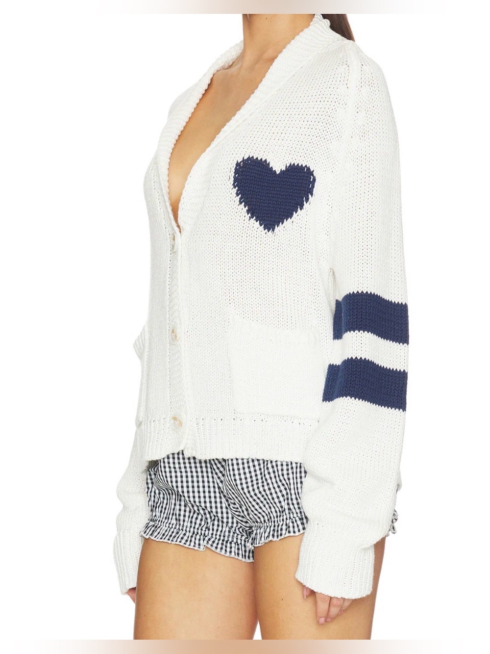 $135 NWT HEART Cardigan 100% light cotton John + Jenn Maddox XS (fits S/M)